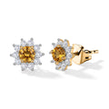 AA Natürliche goldene Tansanit und Moissanit Ohrringe - 0,84 ct.
