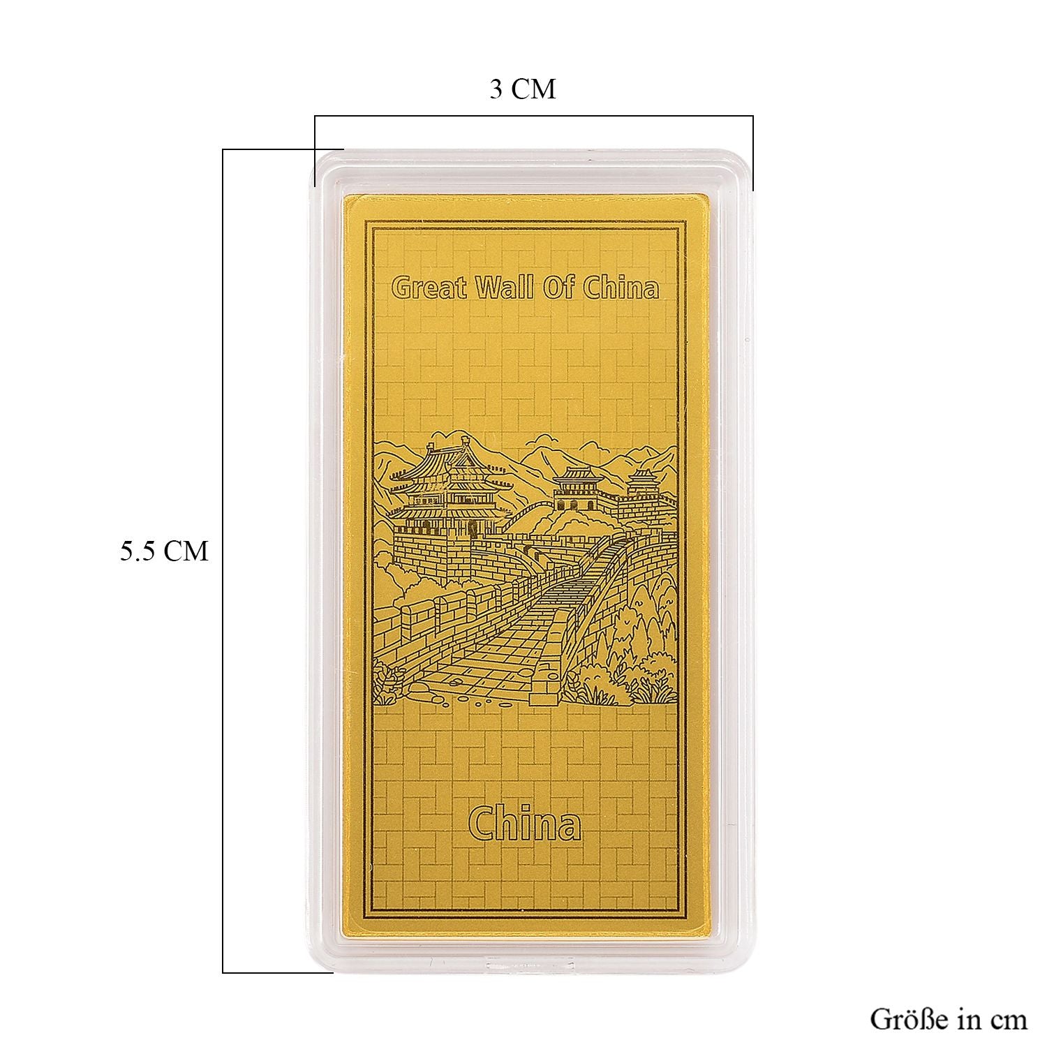 Ein Hauch von Luxus- 999er Goldplatte Chinesische Mauer, 100mg