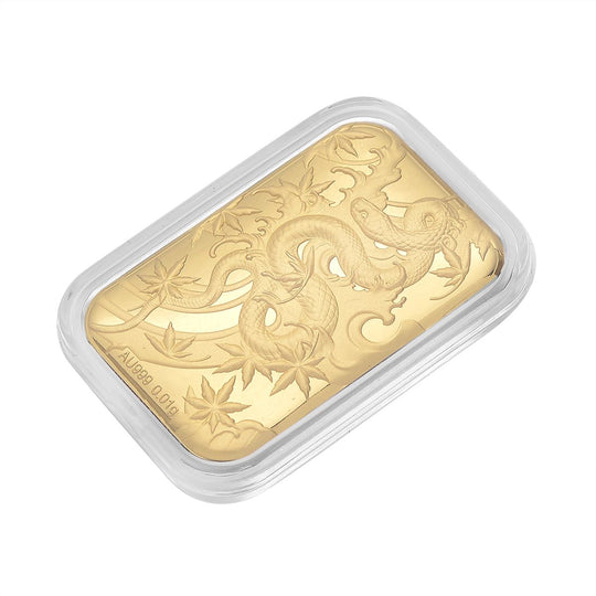 EXKLUSIVES GESCHENK 999 Gold Schmuckplatte mit Schlangen-Motiv
