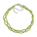 Peridot Armband ca. 18 cm + 5 cm Extender, 925 Silber rhodiniert ca. 17,50 ct.