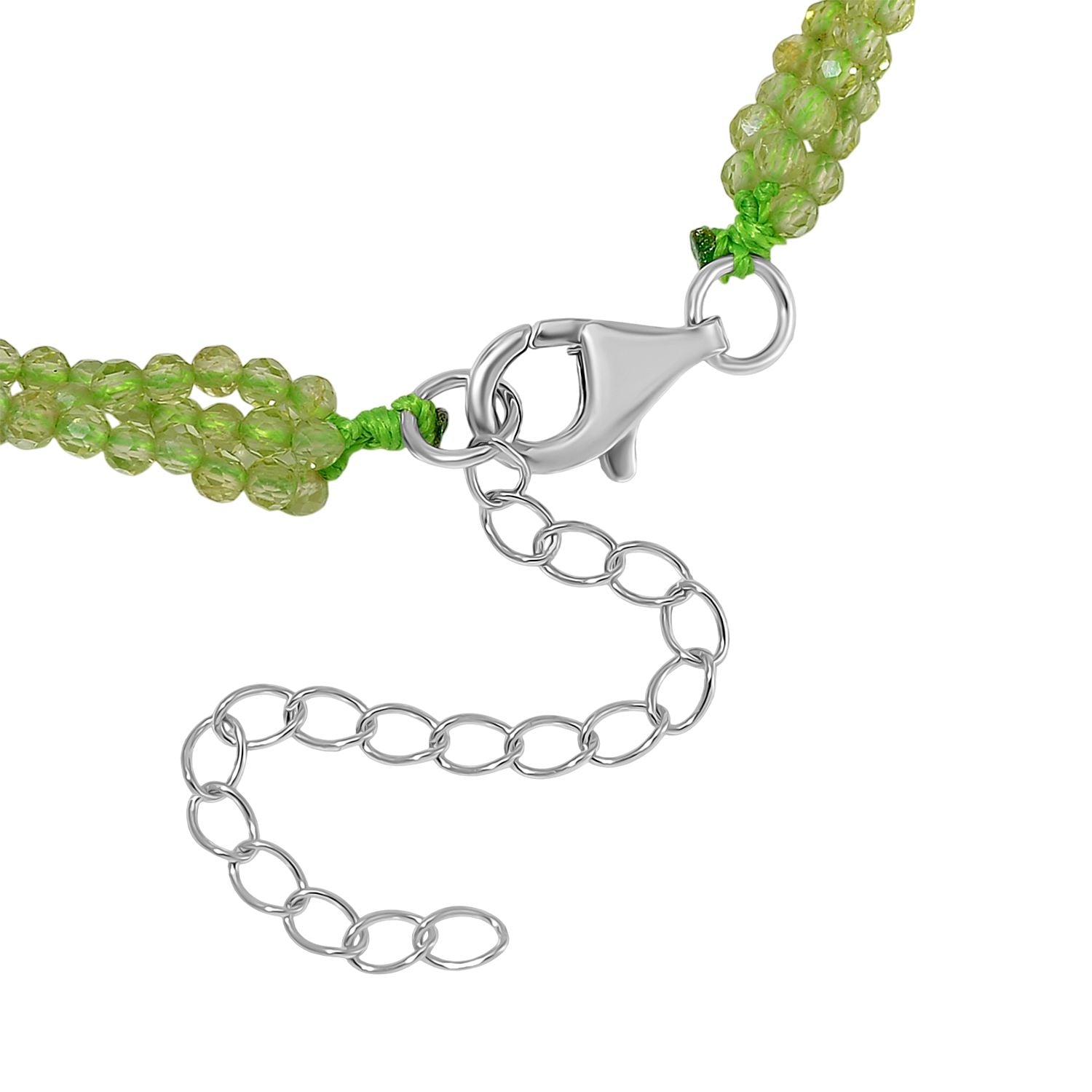 Peridot Armband ca. 18 cm + 5 cm Extender, 925 Silber rhodiniert ca. 17,50 ct.