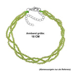 Peridot Armband ca. 18 cm + 5 cm Extender, 925 Silber rhodiniert ca. 17,50 ct.