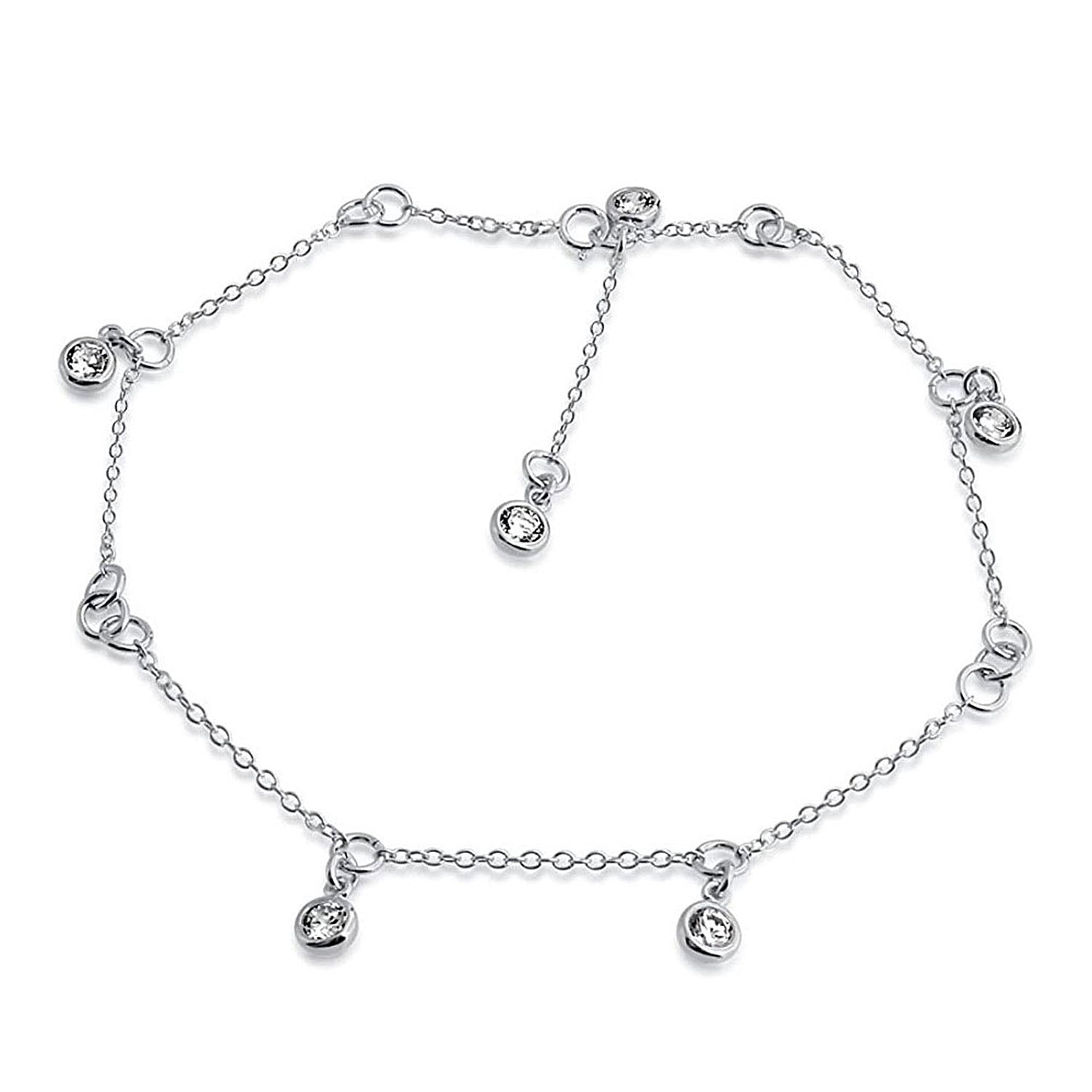 Zirkonia Armband ca. 19 cm Messing rhodiniert