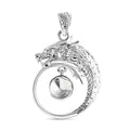 Royal Bali - Moissanit Drachen Anhänger 925 Silber ca. 0.83 ct