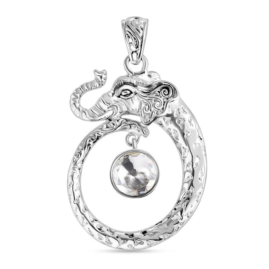 Royal Bali - Moissanit Panther Anhänger 925 Silber ca. 0.83 ct