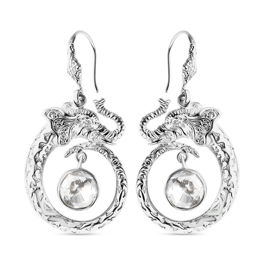Royal Bali - Moissanit Panther Ohrringe 925 Silber ca. 1.64 ct