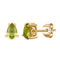 Natürlicher Peridot Ohrringe, 925 Silber Gelbgold Vermeil, ca. 0.88 ct