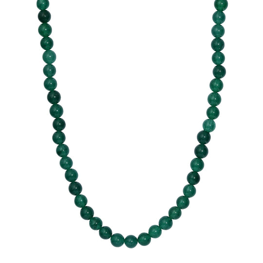Grüner Aventurin Halskette ca. 45 cm+ 5 cm Extender, Edelstahl ca. 195,00 ct.