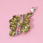 Natürlicher Peridot Anhänger, 925 Silber rhodiniert, ca. 4.48 ct