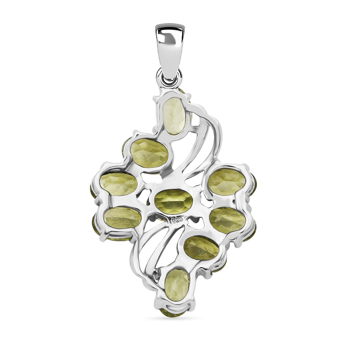 Natürlicher Peridot Anhänger, 925 Silber rhodiniert, ca. 4.48 ct