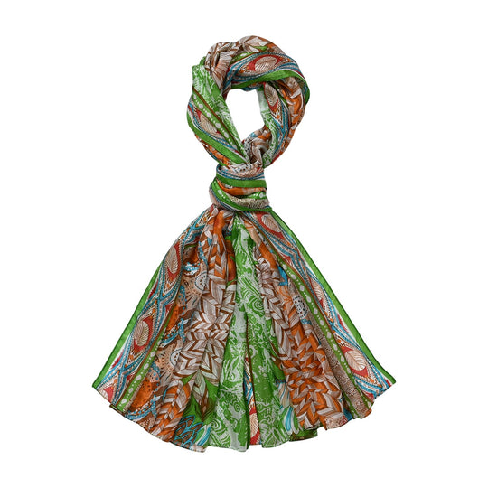 LA MAREY - 100% Maulbeeren-Seidenschal, Chiffon, 195x110cm, Rot