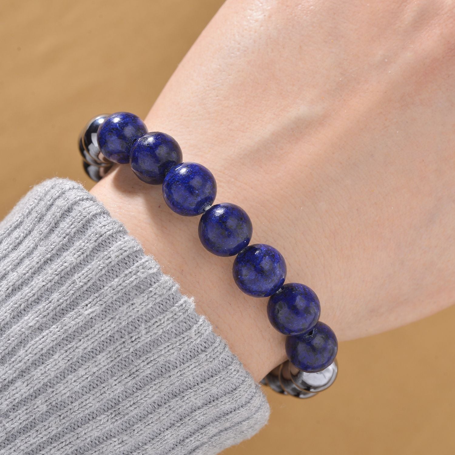 Terahertz, Lapislazuli Armband Flexibel ca. 140.00 ct