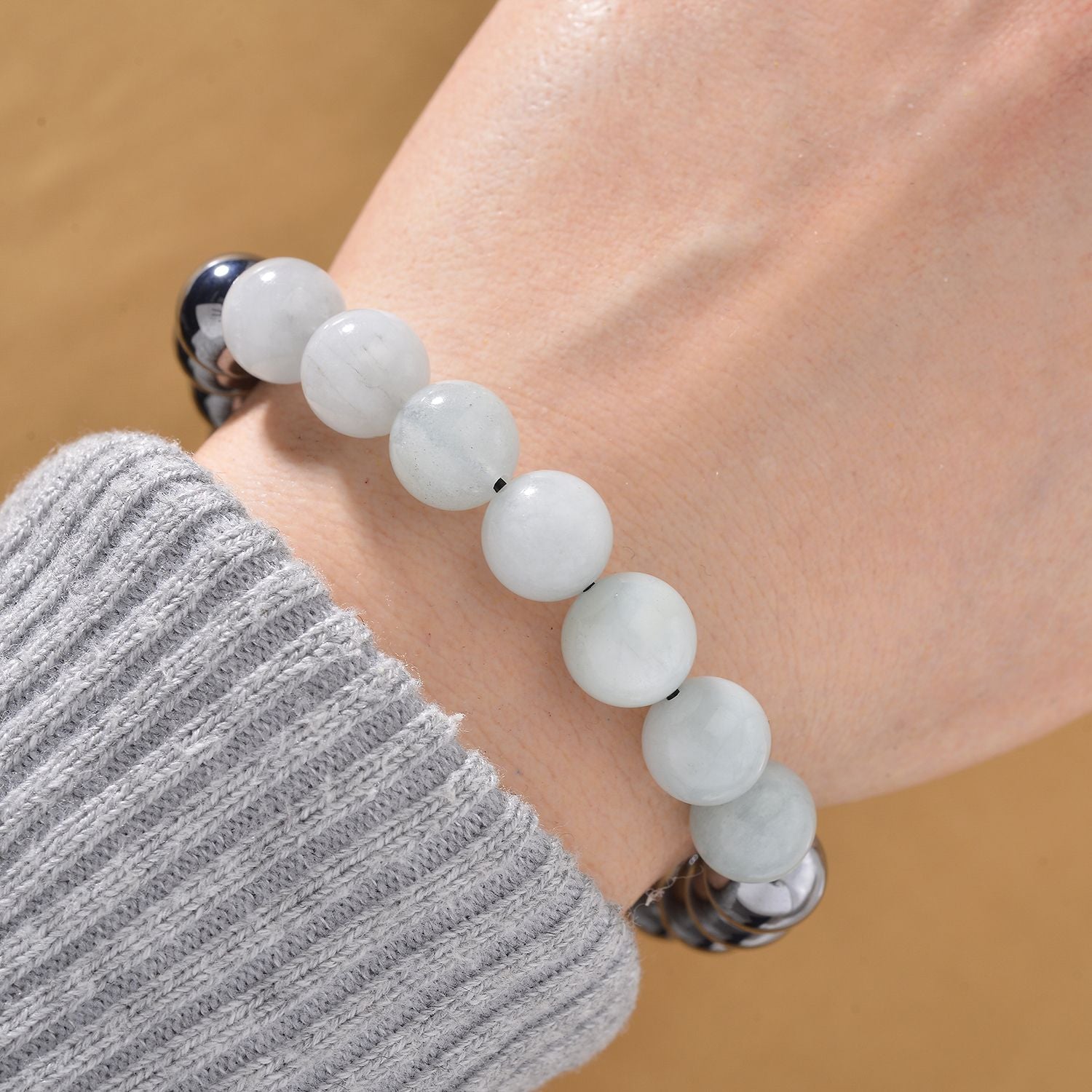 Terahertz, Aquamarin Armband Flexibel ca. 140.00 ct