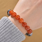 Terahertz, Orange Gefärbter Achat Armband Flexibel, ca. 140.00 ct
