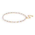 Rosa Muschelkernperle Armband ca. 18cm + 5cm Extender, Standard gelb vergoldet