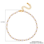 Rosa Muschelkernperle Armband ca. 18cm + 5cm Extender, Standard gelb vergoldet