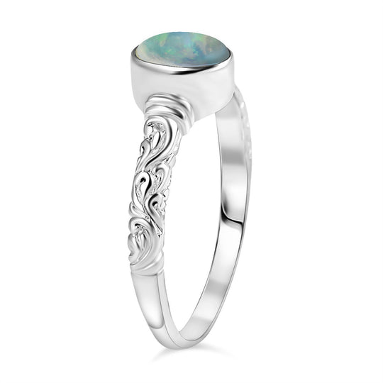 Royal Bali - Natürlicher, äthiopischer Welo Opal Ring 925 Silber