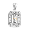 Royal Bali Kollektion- Gebetsmühle Anhänger, 925 Silber with 916 Gelbgold Vermeil