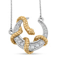 Moissanit Halskette ca. 50 cm 925 Silber Rhodiniert und 750 Gelbgold Vermeil ca. 0,49 ct.