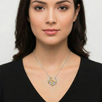 Moissanit Halskette ca. 50 cm 925 Silber Rhodiniert und 750 Gelbgold Vermeil ca. 0,49 ct.