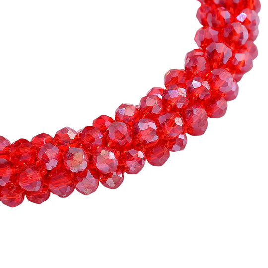 Rote Magie Farbe Kristall Armband, flexibel (ca. 18 - 19 cm)