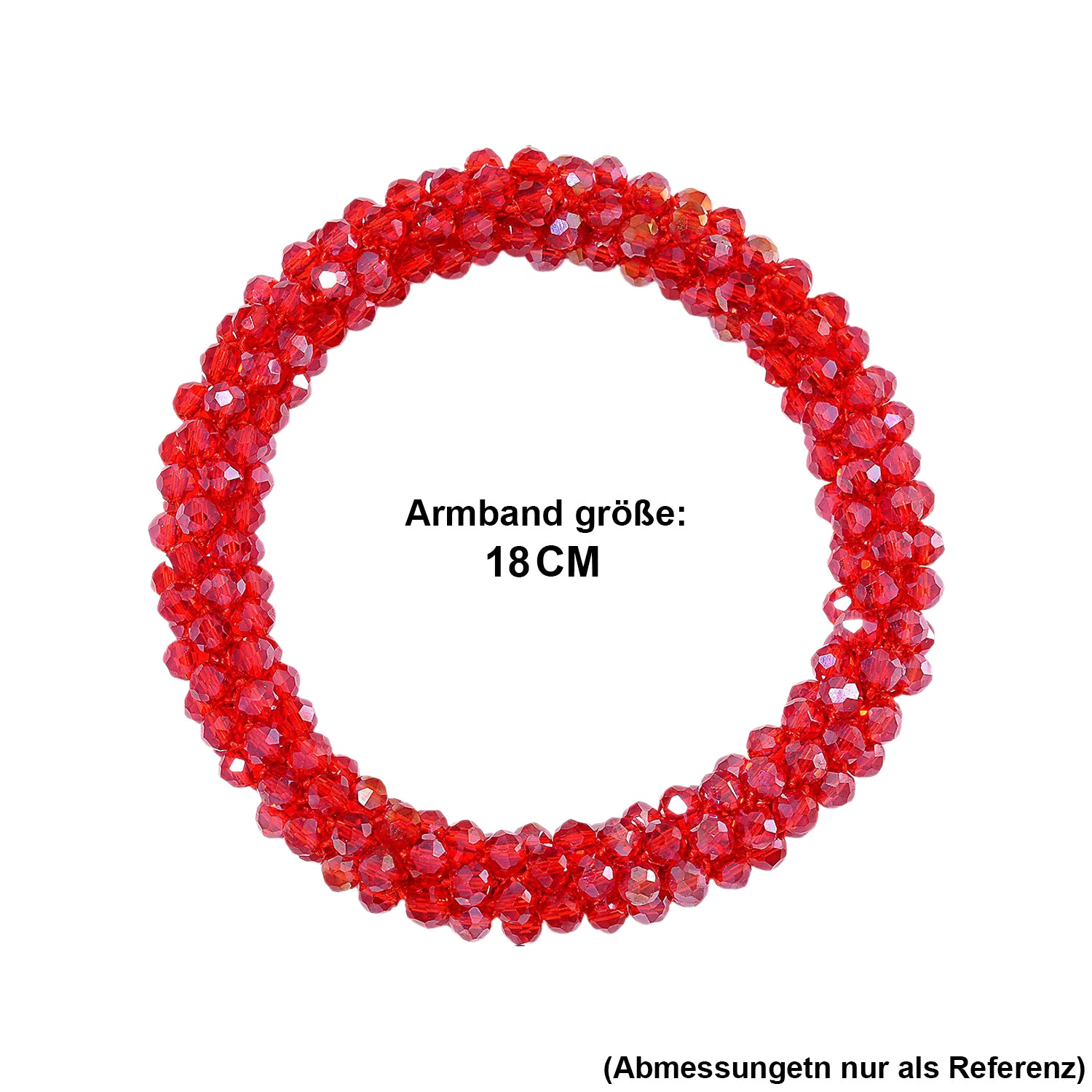 Rote Magie Farbe Kristall Armband, flexibel (ca. 18 - 19 cm)
