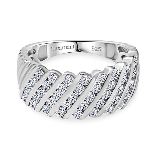 LUXURIANT DIAMOND - Lab Grown Diamant VS-EF SGL zertifiziert Ring 925 Silber rhodiniert (Größe 18.00), ca. 1.00 ct