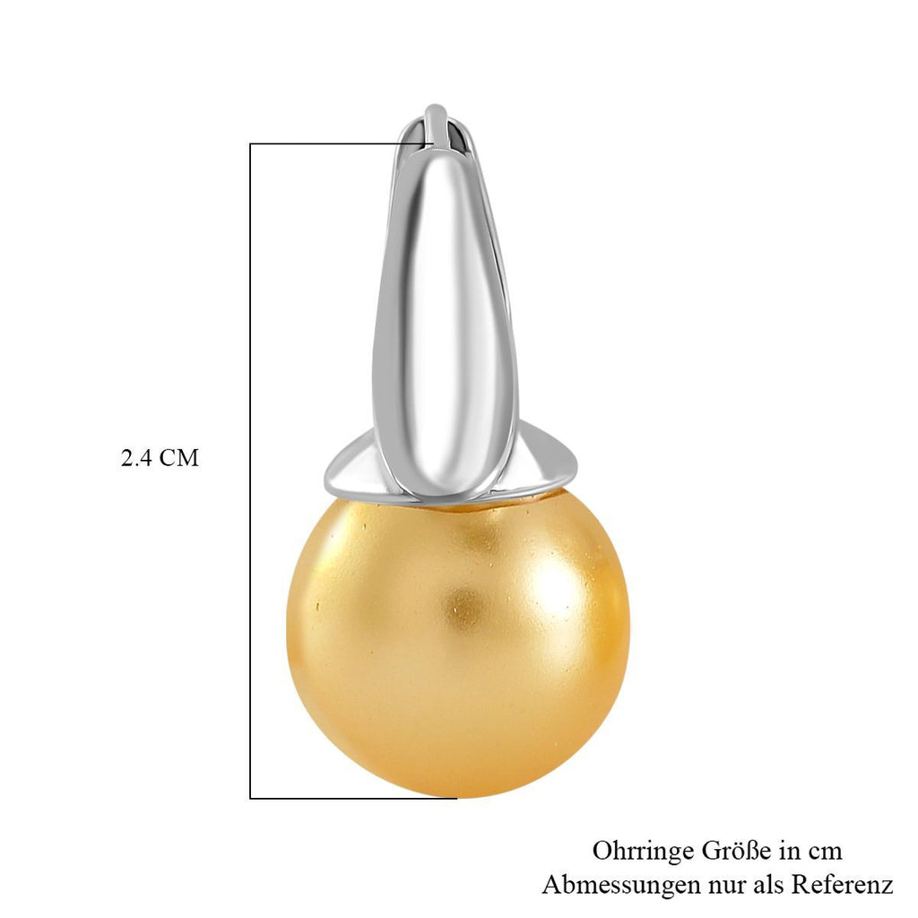Goldene Muschelkernperle Ohrringe, Messing