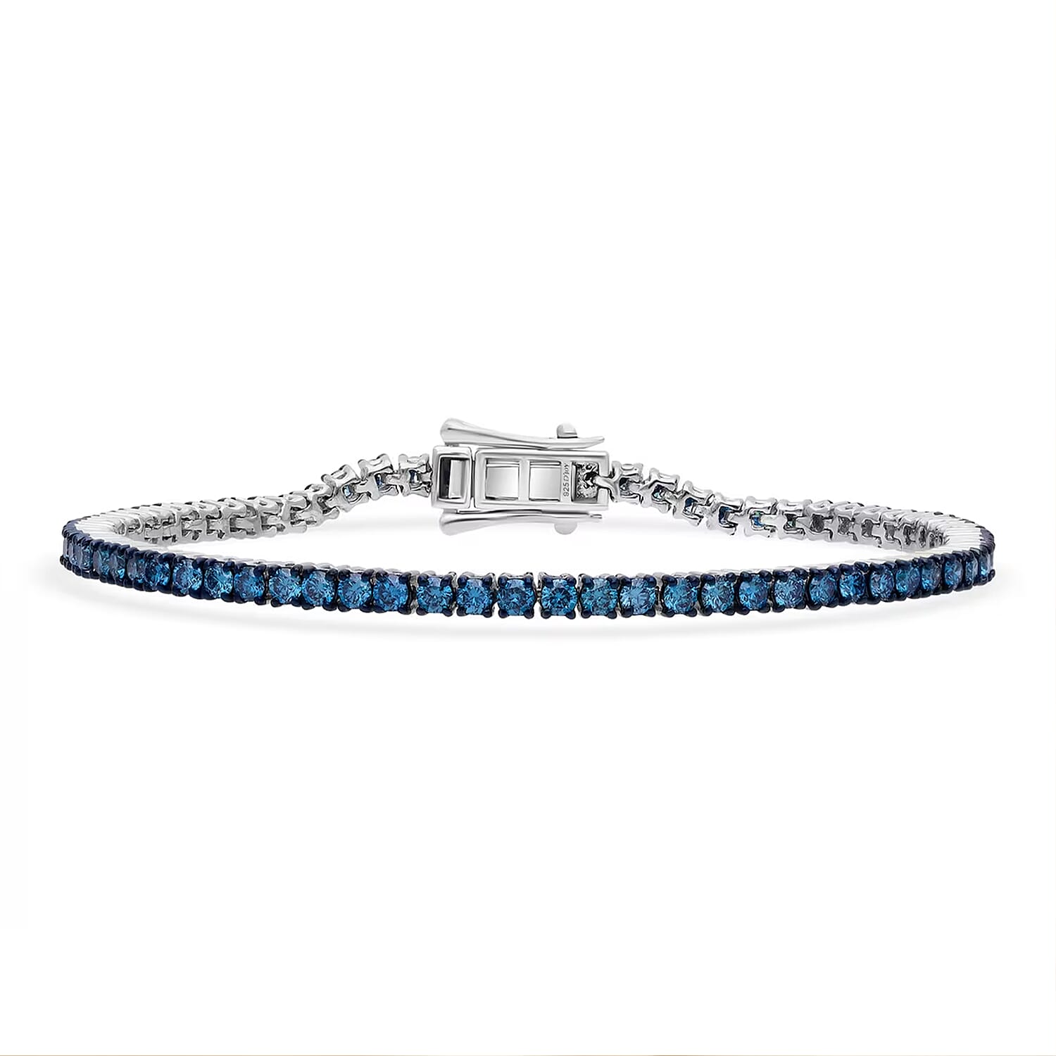 LUXURIANT DIAMOND - Lab Grown Blauer Diamant SI Armband ca. 18.5 cm 925 Silber Rhodiniert ca. 3.00 ct