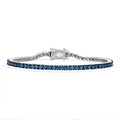 LUXURIANT DIAMOND - Lab Grown Blauer Diamant SI Armband ca. 18.5 cm 925 Silber Rhodiniert ca. 3.00 ct