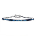 LUXURIANT DIAMOND - Lab Grown Blauer Diamant SI Armband ca. 18.5 cm 925 Silber Rhodiniert ca. 3.00 ct