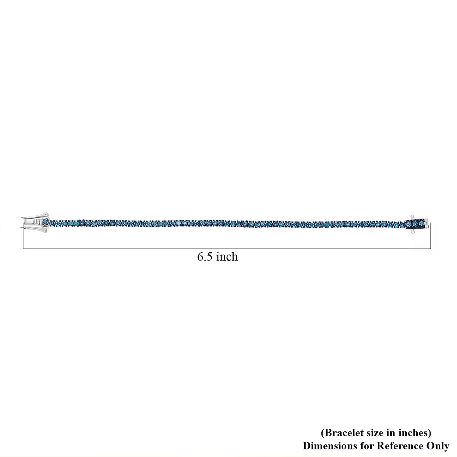 LUXURIANT DIAMOND - Lab Grown Blauer Diamant SI Armband ca. 18.5 cm 925 Silber Rhodiniert ca. 3.00 ct