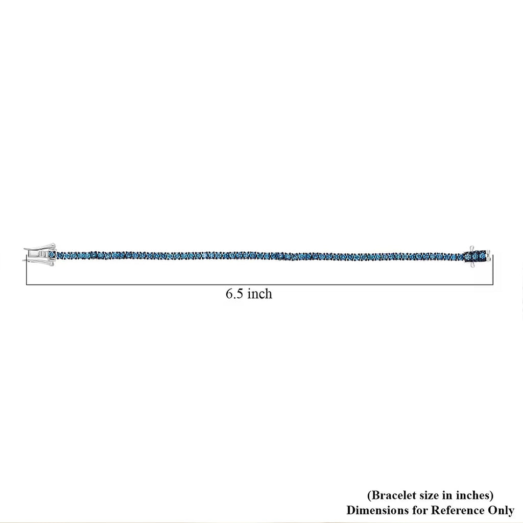 LUXURIANT DIAMOND - Lab Grown Blauer Diamant SI Armband ca. 18.5 cm 925 Silber Rhodiniert ca. 3.00 ct