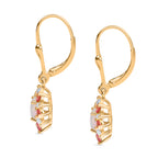 AA Natürlicher, äthiopischer Welo Opal, Rosa Turmalin Ohrringe 925 Silber 750 Gelbgold Vermeil ca. 1.61 ct