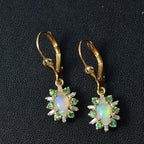 AA Natürlicher, äthiopischer Welo Opal, Tsavorite Granat Ohrringe 925 Silber 750 Gelbgold Vermeil ca. 1.61 ct