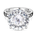 Moissanit Ring 925 Silber rhodiniert (Größe 18.00) ca. 11,52 ct