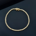 LUXURIANT DIAMOND - Lab Grown Diamant SI-GH SGL zertifiziert Armband ca. 19 cm 925 Silber 750 Gelbgold Vermeil ca. 2.00 ct