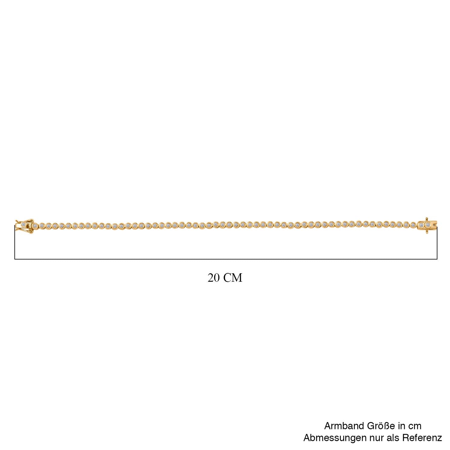 LUXURIANT DIAMOND - Lab Grown Diamant SI-GH SGL zertifiziert Armband ca. 19 cm 925 Silber 750 Gelbgold Vermeil ca. 2.00 ct