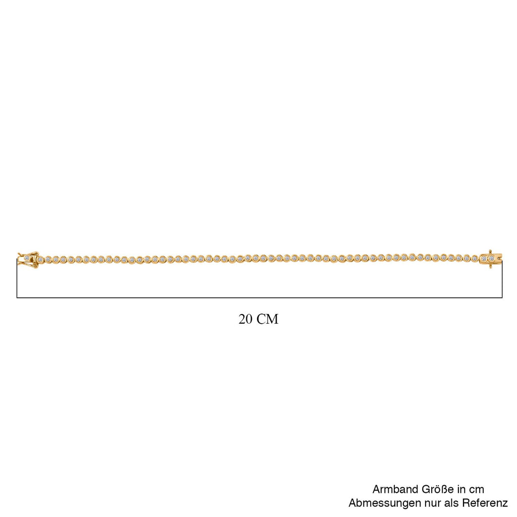 LUXURIANT DIAMOND - Lab Grown Diamant SI-GH SGL zertifiziert Armband ca. 19 cm 925 Silber 750 Gelbgold Vermeil ca. 2.00 ct