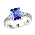 Rhapsody AAAA Tansanit, Weißer Diamant Ring 950 Platin (Größe 17.00) ca. 2,73 ct
