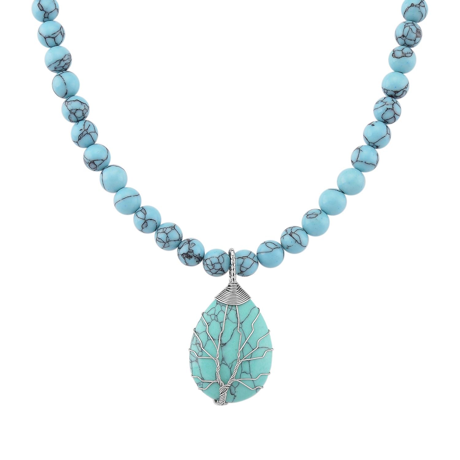 Blaue Howlit Halskette, ca. 45 cm + 5 cm extender, ca. 230.00 ct