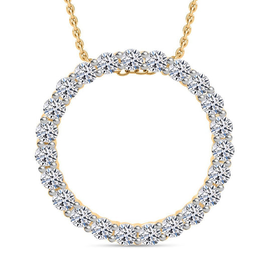 LUXURIANT DIAMOND -  Lab Grown Diamant SI-GH SGL zertifiziert Anhänger 925 Silber Gelbgold Vermeil ca. 1.00 ct