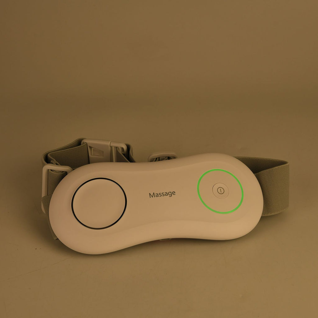 EMS Bauch und Taillen Massagegurt mit Wärme, 4 Modi, 15 Intensitäten, 3 Heizstufen, 10 Min Timer, 1200 mAh Akku, USB, 23 x 10 x 5 cm, Weiß