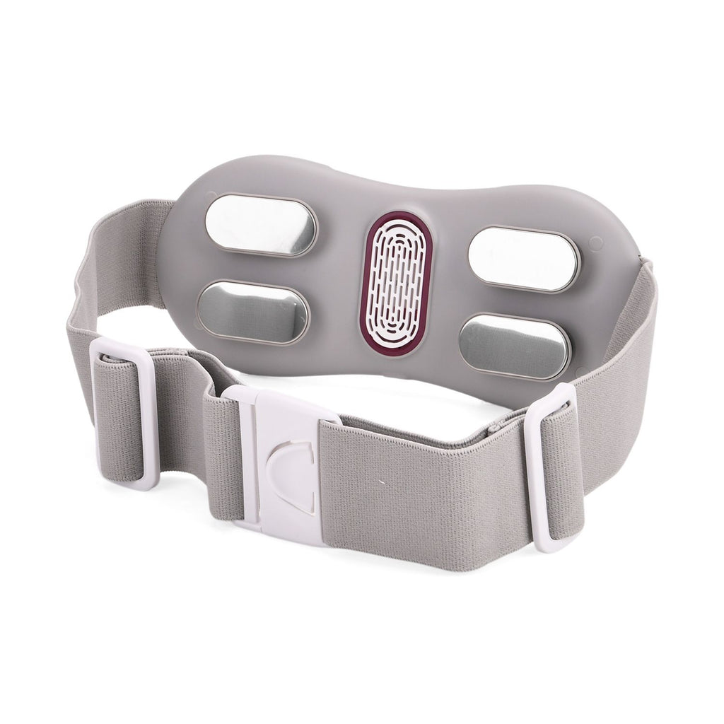 EMS Bauch und Taillen Massagegurt mit Wärme, 4 Modi, 15 Intensitäten, 3 Heizstufen, 10 Min Timer, 1200 mAh Akku, USB, 23 x 10 x 5 cm, Weiß