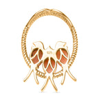 AA Vinicunca-Peruanischer-Opal,, Weißer Zirkon Anhänger 925 Silber 750 Gelb Vergoldet ca. 2,13 ct.