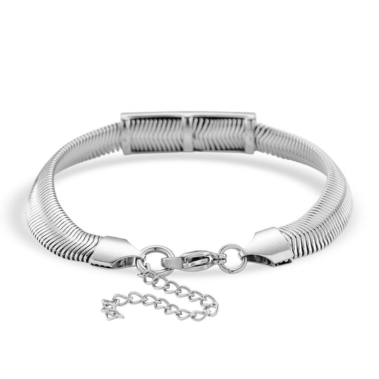 DESIGNER-INSPIRIERT Blaues Kristall-Armband, ca. 19cm mit 5cm extender, Reiner Edelstahl