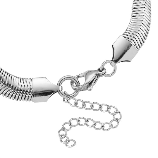 DESIGNER-INSPIRIERT Blaues Kristall-Armband, ca. 19cm mit 5cm extender, Reiner Edelstahl