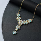AA Natürlicher, äthiopischer Welo Opal, Moissanit Halskette ca. 45 cm 925 Silber 750 Gelbgold Vermeil ca. 9,51 ct.