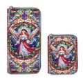 2-teiliges Geldbörsen-Set mit Engelmotiv, 18x2,5x10 cm und 11x2,5x9 cm