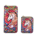2-teiliges Geldbörsen-Set mit Einhornmuster, 18x2,5x10 cm und 11x2,5x9 cm